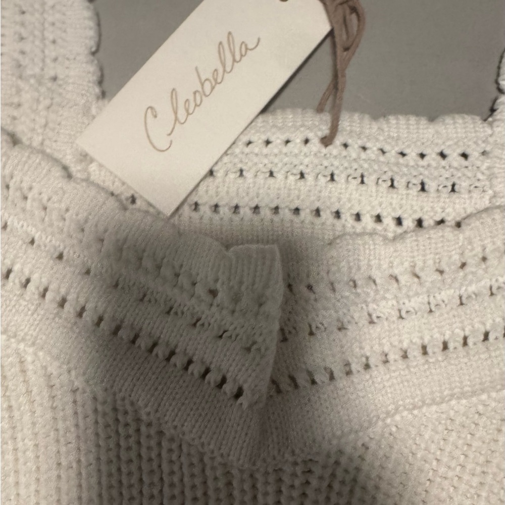 Cleobella Ivory Knit sweater with Puff Sleeves,  discount, NWT - Picture 3 of 7